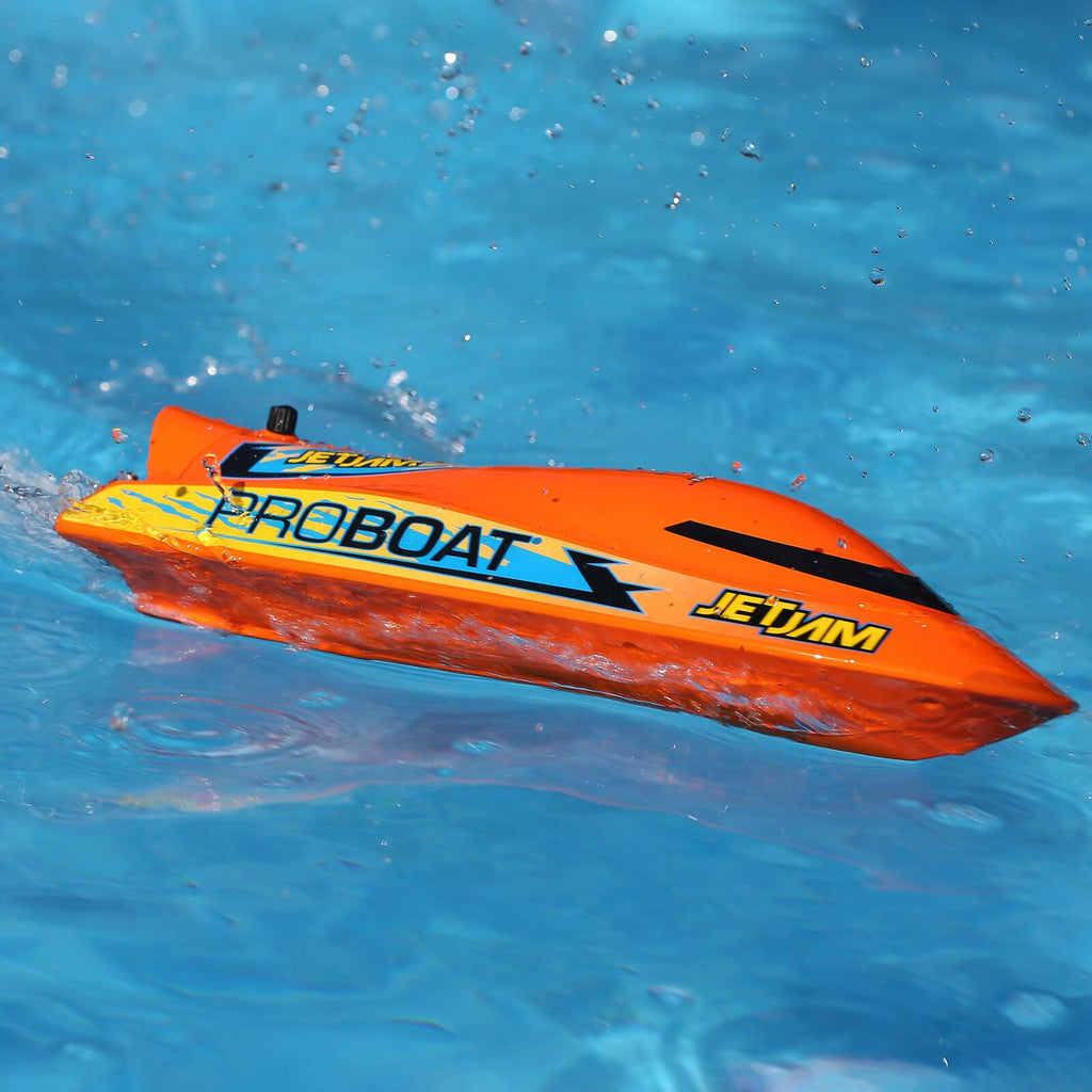 Pro Boat Jet Jam 12" Pool Racer, Brushed, Orange: RTR (PRB08031V2T1)