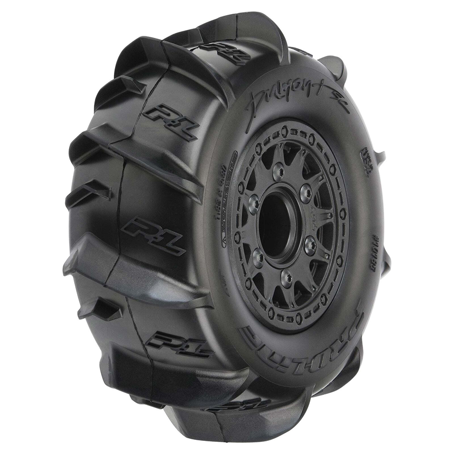 Pro-Line 1/10 Dumont Front/Rear 2.2"/3.0" SC Mounted 12mm Black Raid (2) (10185-10)