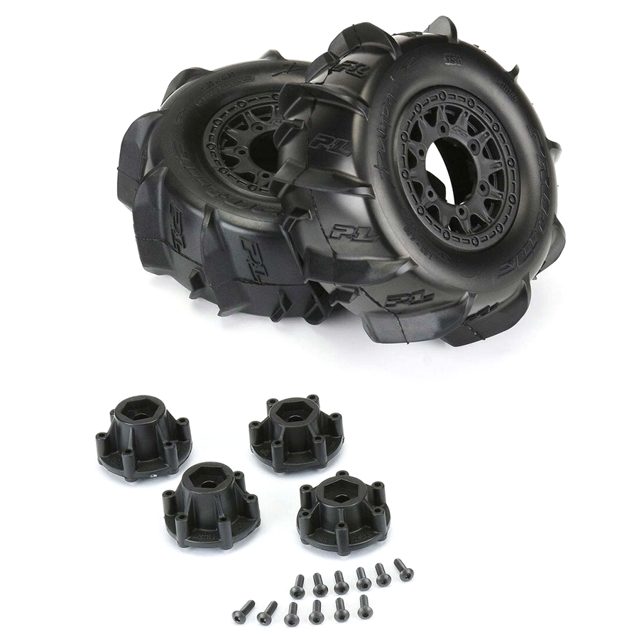 1/10 Dumont Front/Rear 2.2"/3.0" SC Mounted 12mm Black Raid (2): 10185-10
