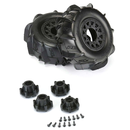 1/10 Dumont Front/Rear 2.2"/3.0" SC Mounted 12mm Black Raid (2): 10185-10