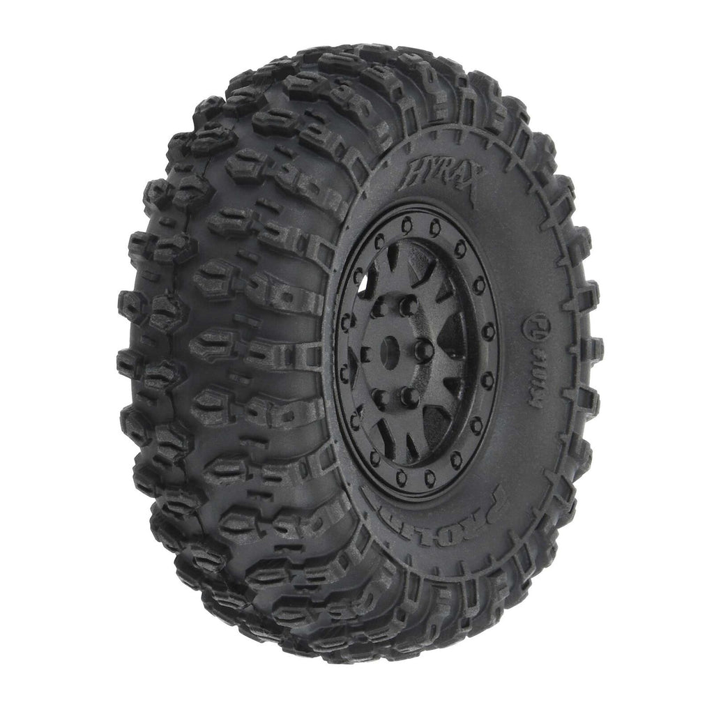 Pro-Line 1/24 Hyrax Front/Rear 1.0" Tires Mounted 7mm Black Impulse (4): SCX24 (10194-10)