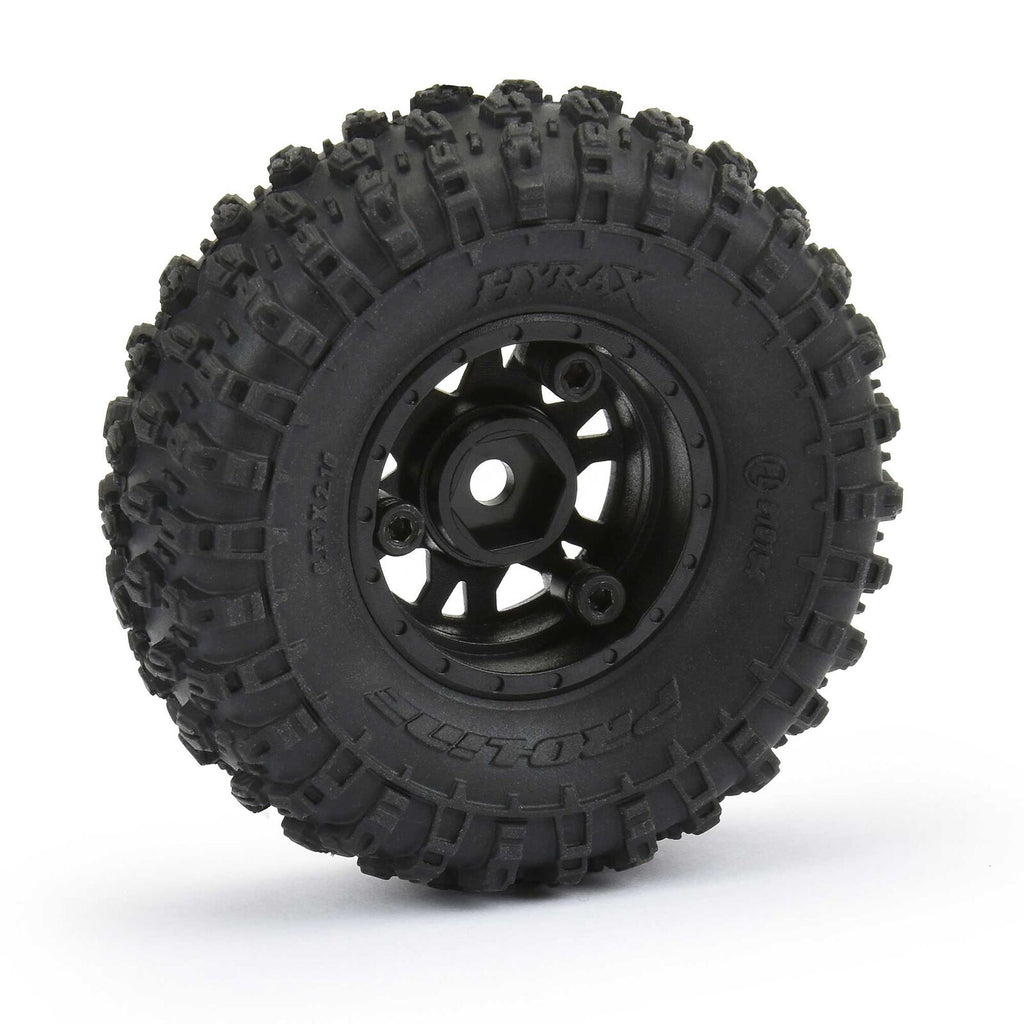 Pro-Line 1/24 Hyrax Front/Rear 1.0" Tires Mounted 7mm Black Impulse (4): SCX24 (10194-10)