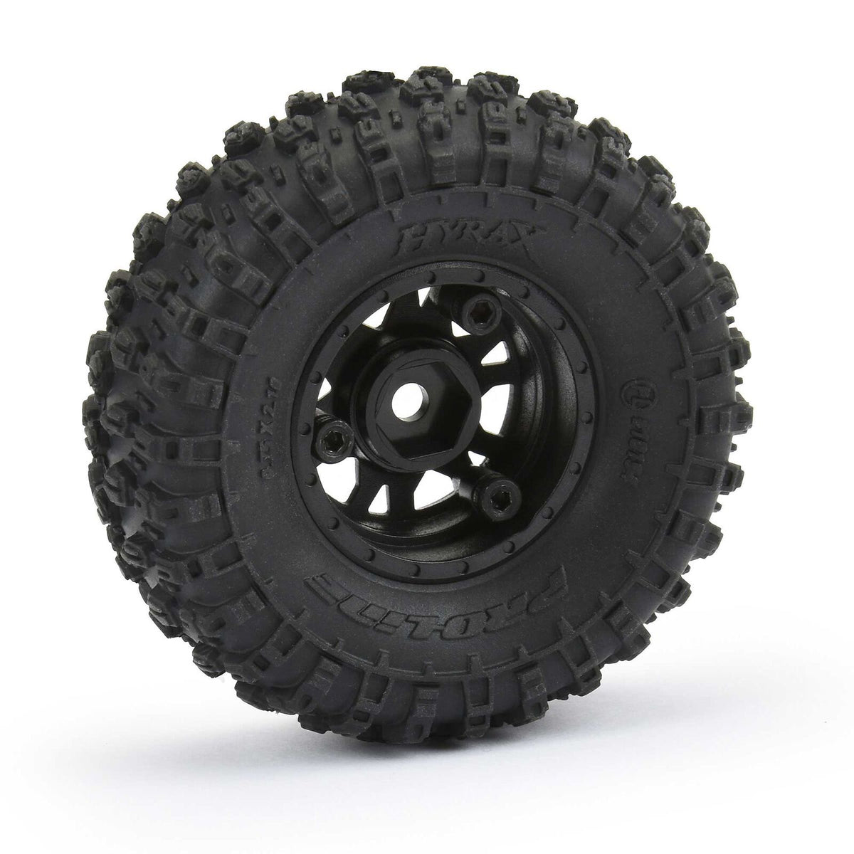 Pro-Line 1/24 Hyrax Front/Rear 1.0" Tires Mounted 7mm Black Impulse (4): SCX24 (10194-10)