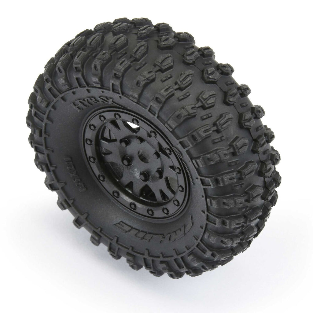 Pro-Line 1/24 Hyrax Front/Rear 1.0" Tires Mounted 7mm Black Impulse (4): SCX24 (10194-10)
