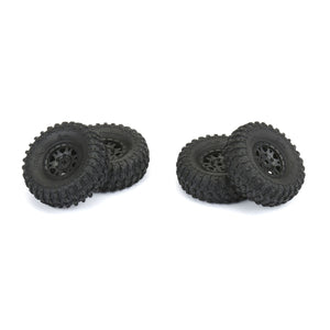 Pro-Line 1/24 Hyrax Front/Rear 1.0" Tires Mounted 7mm Black Impulse (4): SCX24 (10194-10)