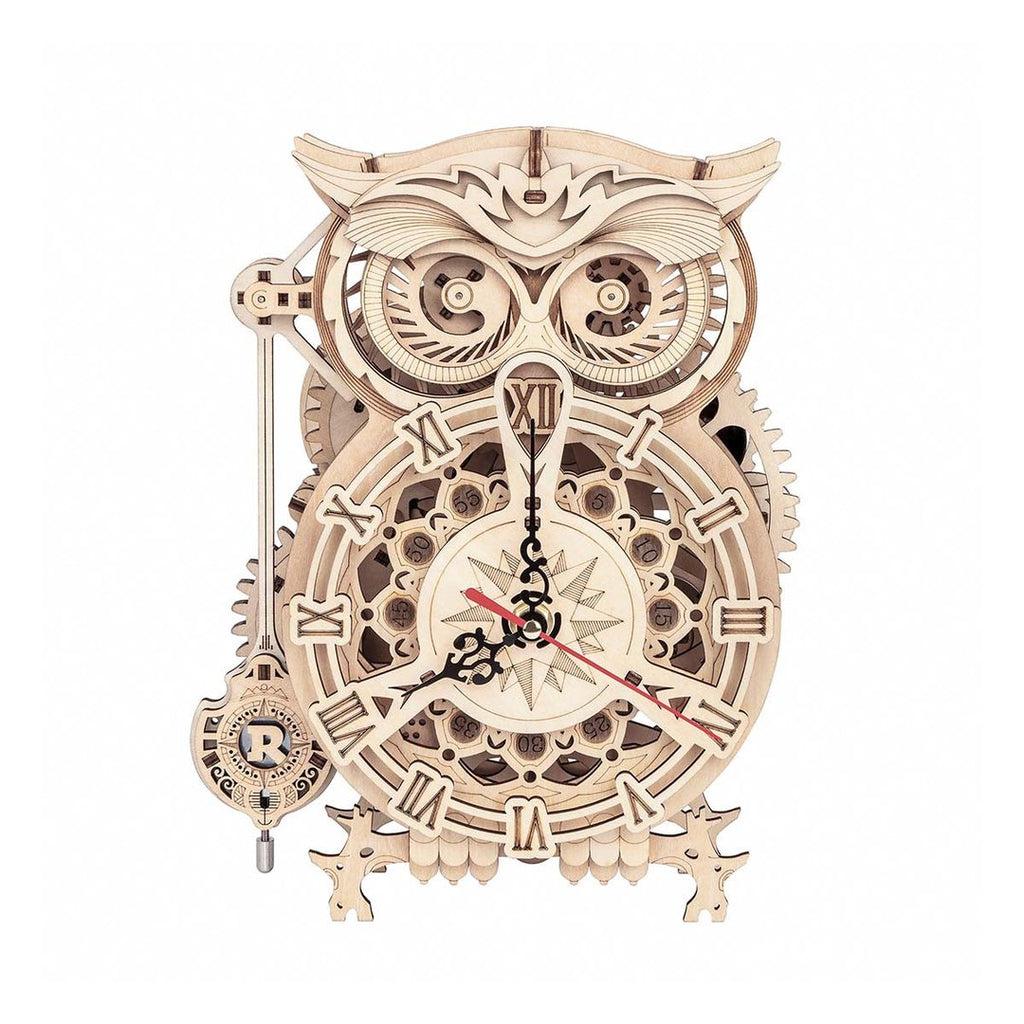 Mechanical Wood Models; Owl Clock