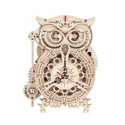 Mechanical Wood Models; Owl Clock