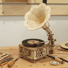Load image into Gallery viewer, Mechanical Wood Models; Classical Gramophone
