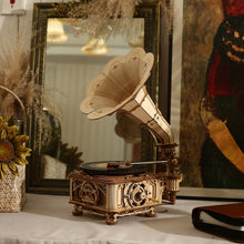 Load image into Gallery viewer, Mechanical Wood Models; Classical Gramophone
