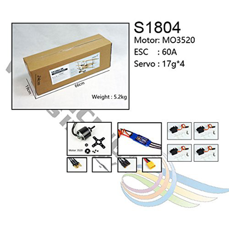 Dancing Wings FokkerDR1 (1.54M), Motor, ESC, Servo (S1804)