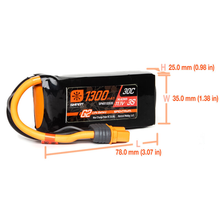 Load image into Gallery viewer, 3 Cell 1300mAh 11.1V 30C Smart G2 LiPo: IC3
