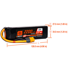 Load image into Gallery viewer, 4 Cell 2200mAh 14.8V 50C Smart G2 LiPo: IC3
