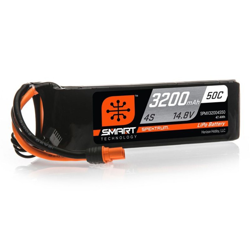 Spektrum 4 Cell 3200mAh 14.8V 50C Smart G1 LiPo: IC3 (SPMX32004S50)