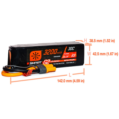 6 Cell 3200mAh 22.2V 30C Smart G2 LiPo: IC5