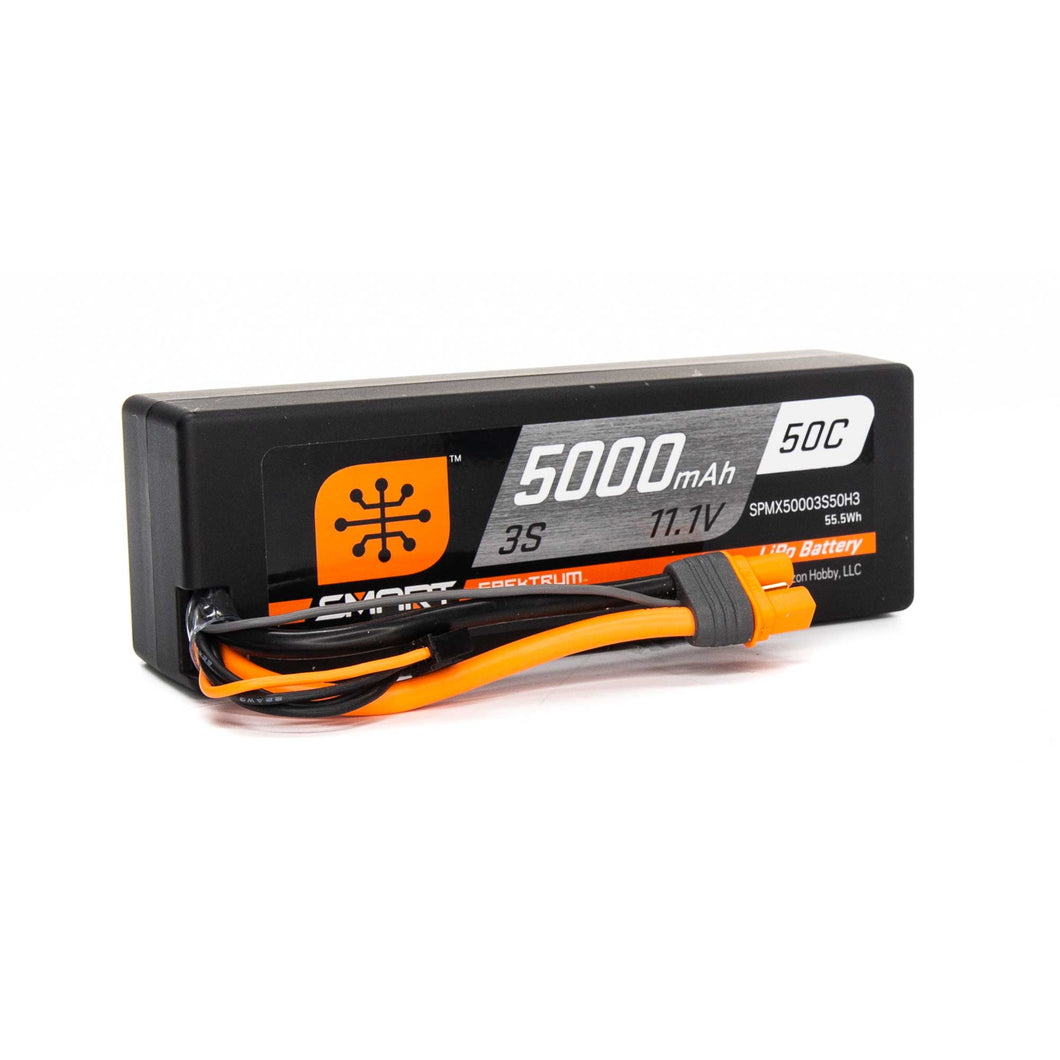 3 Cell 5000mAh 11.1V 50C Smart Hardcase LiPo Battery: IC3