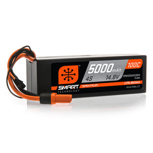 Spektrum 4 Cell 5000mAh 14.8V 100C Smart G1 LiPo Hardcase IC5 (SPMX50004S100H5)