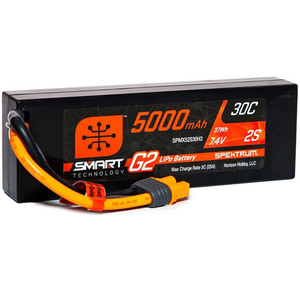 Spektrum 2 Cell 5000mAh 7.4V 30C Hard Case Smart LiPo G2: IC3 (SPMX52S30H3)