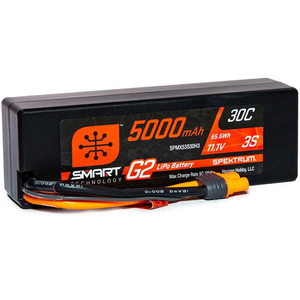 Spektrum 3 Cell 5000mAh 11.1V 30C Hard Case Smart LiPo G2: IC3 (SPMX53S30H3)