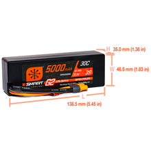 Load image into Gallery viewer, 3 Cell 5000mAh 11.1V 30C Hard Case Smart LiPo G2: IC3
