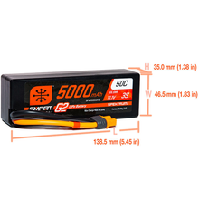 Load image into Gallery viewer, 3 Cell 5000mAh 11.1V 50C Hard Case Smart LiPo G2: IC3
