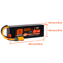 Load image into Gallery viewer, 4 Cell 5000mAh 14.8V 30C Hard Case Smart G2 LiPo: IC5
