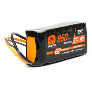 Spektrum 3 Cell 850mAh 11.1V 30C Smart G2 LiPo: IC2 (SPMX8503S30)