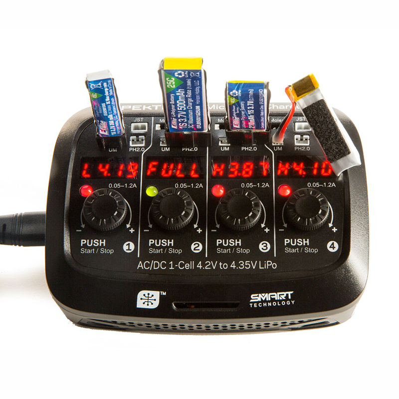 Spektrum S44 Micro 4 Port AC/DC 1S LiPo Charger (SPMXC1040)