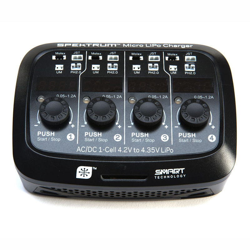 Spektrum S44 Micro 4 Port AC/DC 1S LiPo Charger (SPMXC1040)