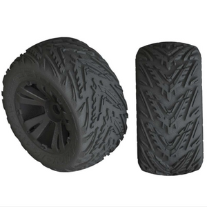 Minokawa LP 4S Tire 3.8 Glued Black (2): F/R