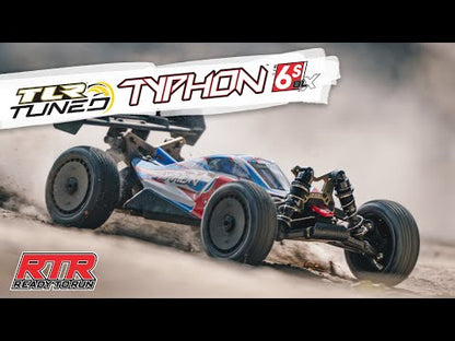 1/8 TLR Tuned TYPHON 6S 4WD BLX Buggy RTR, Red/Blue: ARA8406
