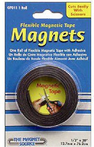 .5" x 30" x .060" Thick Flexible Magnetic Tape w/Adhesive (Roll)