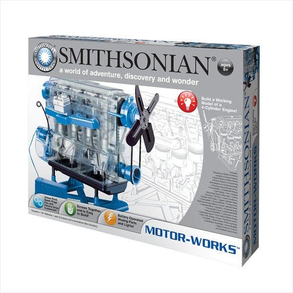 Smithsonian Motor-Works Visible 4-Cylinder Engine Kit (Batteries Required)